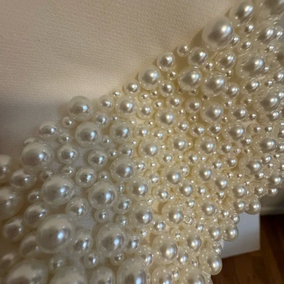 H&M Cream Dress with Pearl Cuffs - Picture 3 of 4